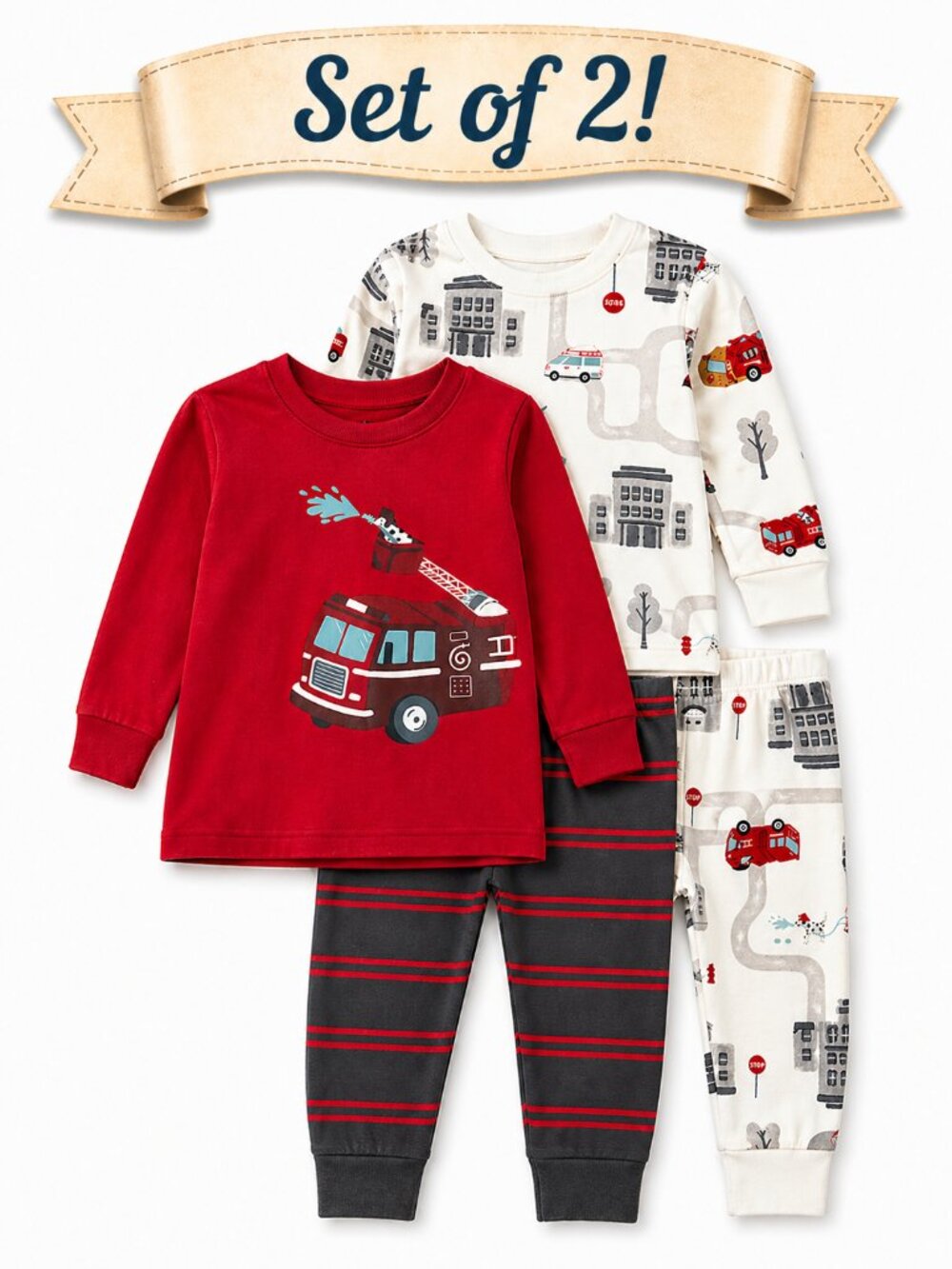 NWT Carter’s Baby Boy Pajama Set Size 12 Months Firefighter 4 Piece PJ Bundle